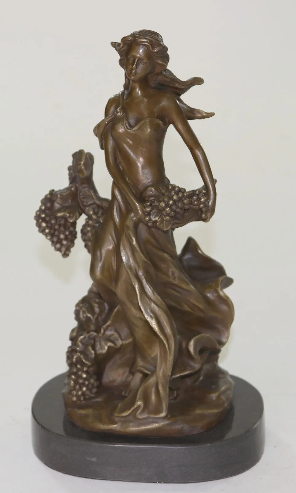 Demeter Greek Goddess of Harvest Bust Figurine Statue Genuine Real Bronze Figure