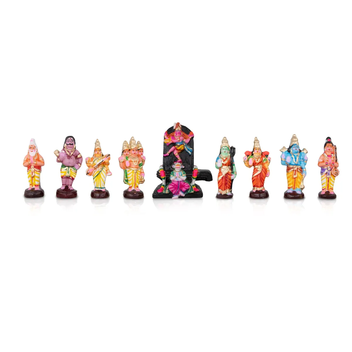 Pradosha Sivan Clay Golu Bommai Set - 9 x 7 Inches | Giri Golu Doll/ Navaratri Golu Bomma/Gombe/Bommai